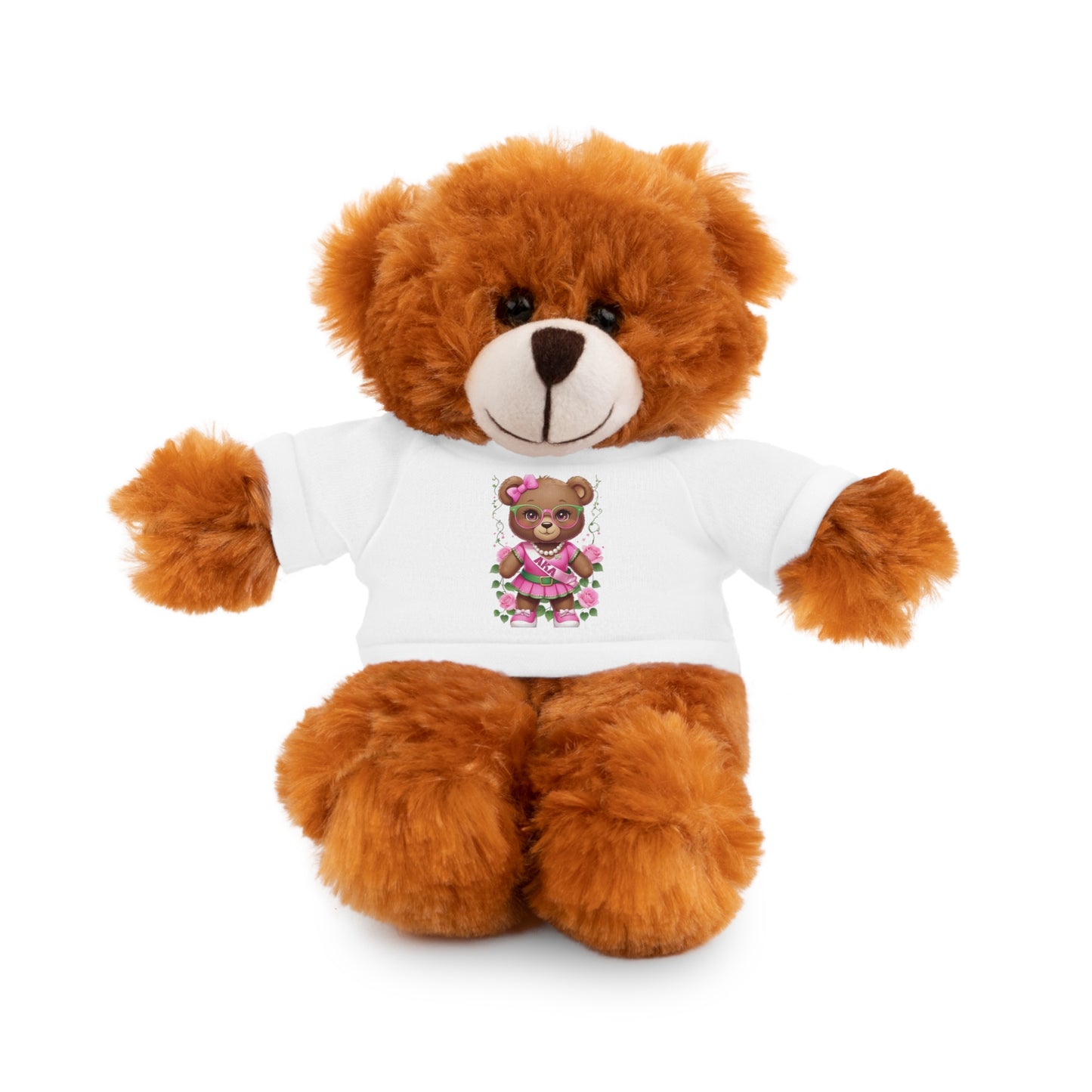 AKA Sorority Bear | Pink and Green AKA Sisterhood Gift | AKA Inspired Cute Teddy Art | Sorority Pride Apparel & Decor