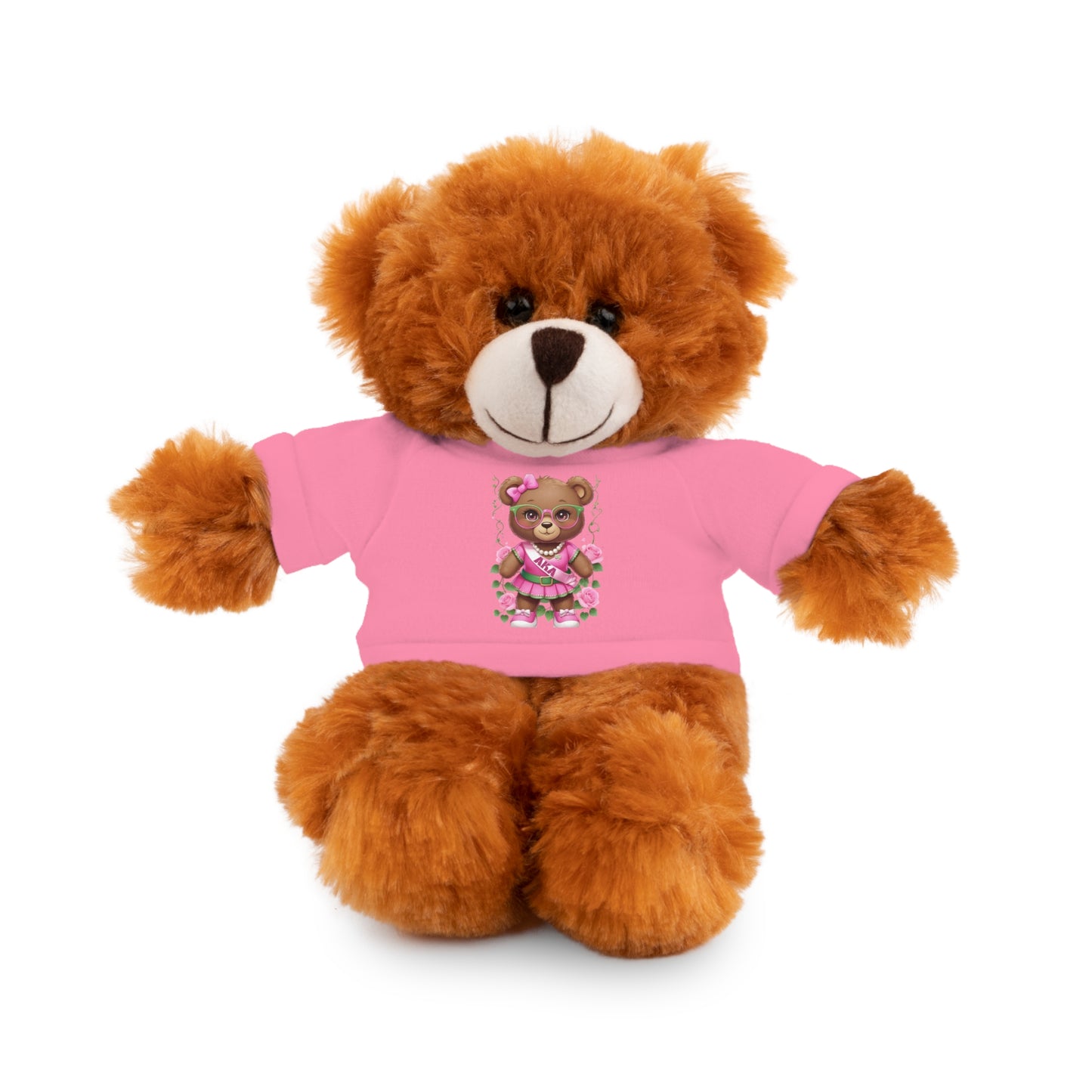 AKA Sorority Bear | Pink and Green AKA Sisterhood Gift | AKA Inspired Cute Teddy Art | Sorority Pride Apparel & Decor