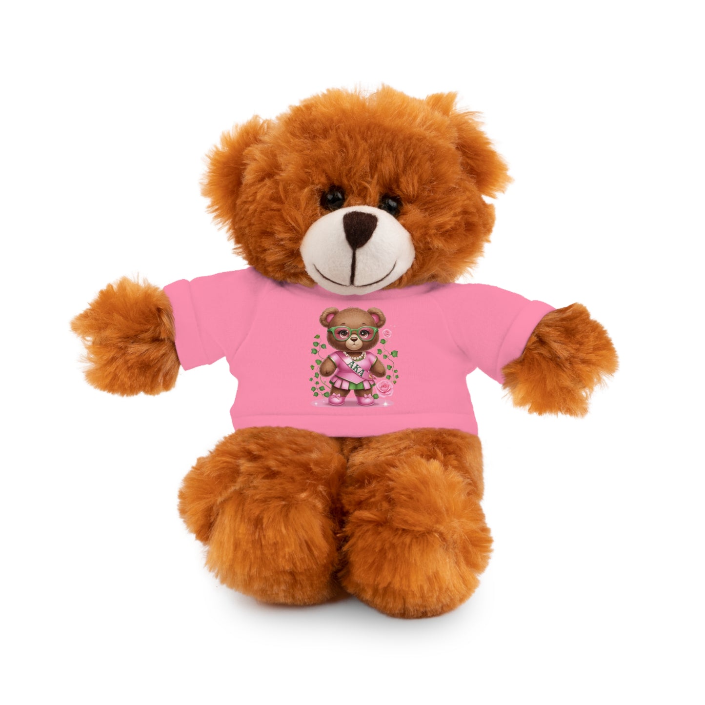 AKA Sorority Bear | Pink and Green AKA Sisterhood Gift | AKA Inspired Cute Teddy Art | Sorority Pride Apparel & Decor
