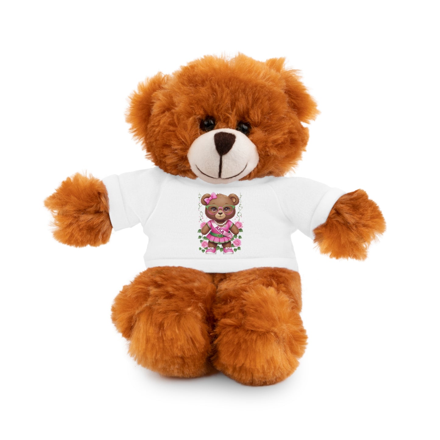 AKA Sorority Bear | Pink and Green AKA Sisterhood Gift | AKA Inspired Cute Teddy Art | Sorority Pride Apparel & Decor