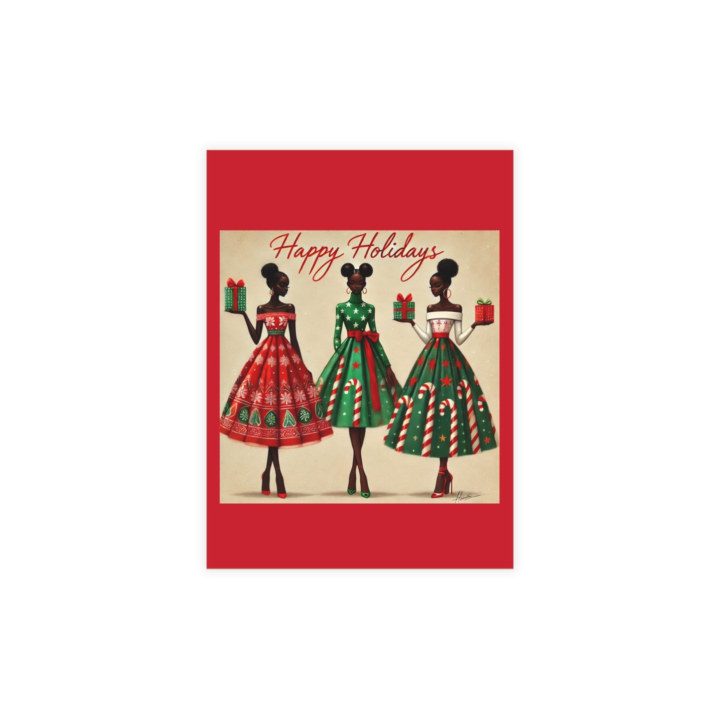 Happy Holidays Diva Postcard Bundles (envelopes included)