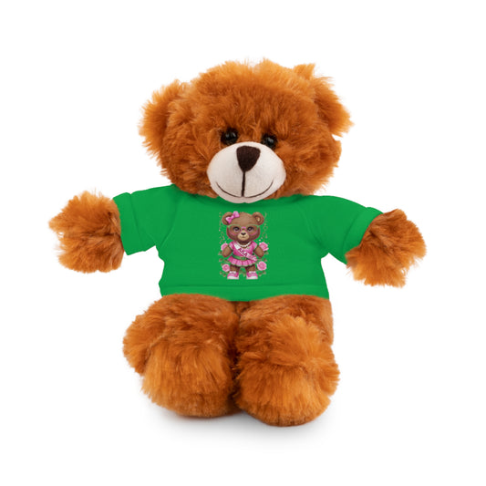 AKA Sorority Bear | Pink and Green AKA Sisterhood Gift | AKA Inspired Cute Teddy Art | Sorority Pride Apparel & Decor