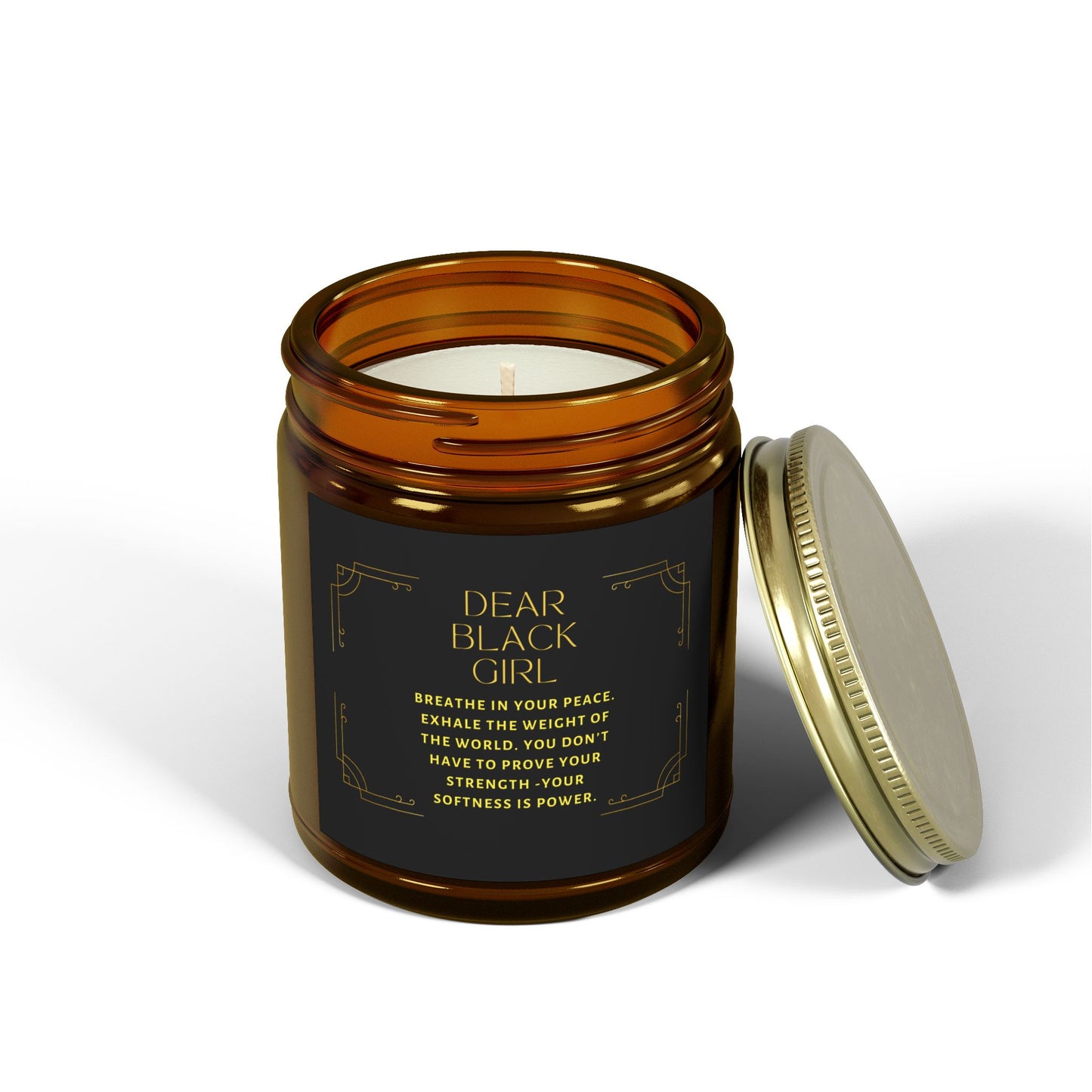 Scented Candle - Dear Black Girl, You Are the Soft Revolution Amber Vanilla Bean (4oz, 9oz)