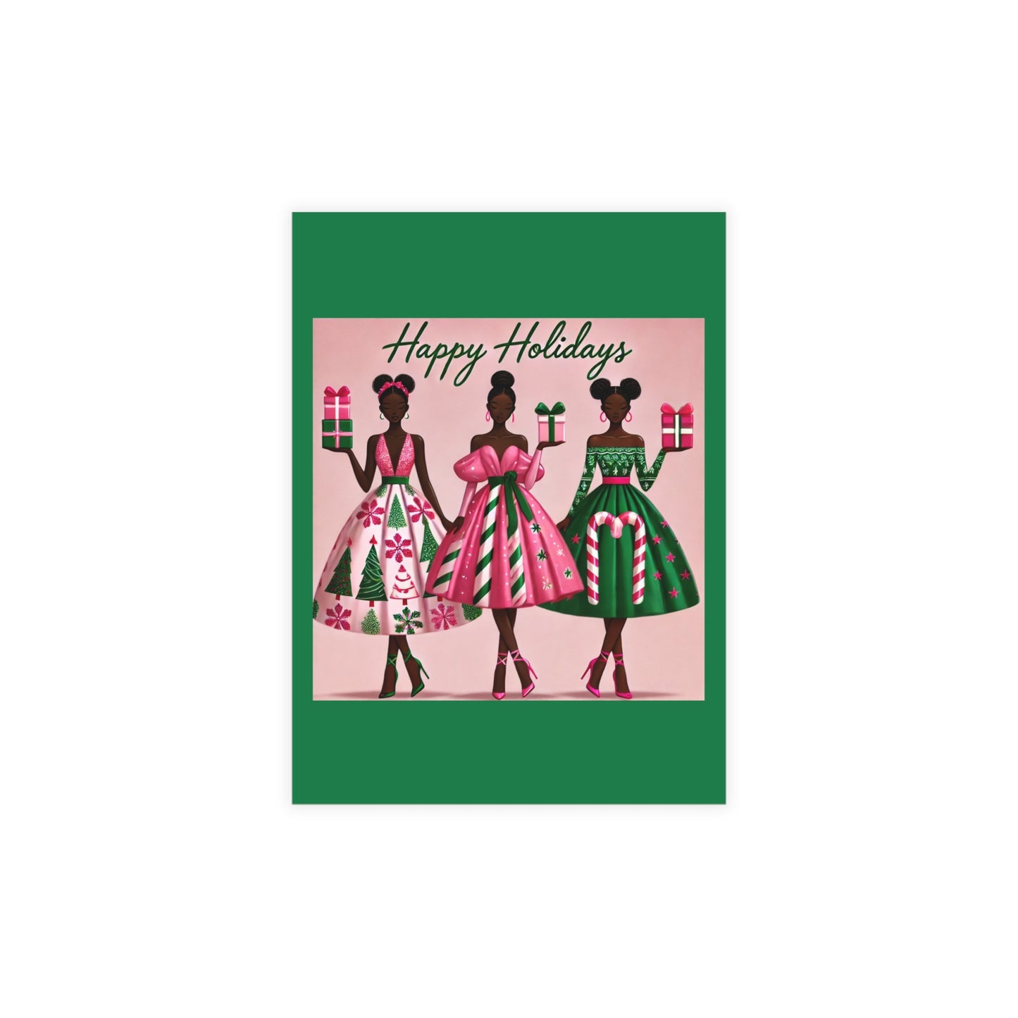 Happy Holidays Pretty Girl Postcard Bundles (envelopes included)